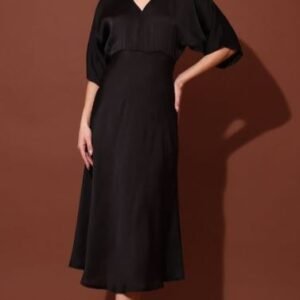 Kimono Sleeve Satin Maxi Dress